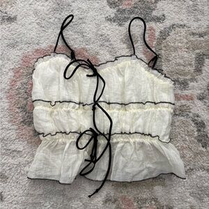 Elegant White Ruffled Women's Top